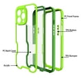 thumbnail image 2 of Compatible With iPhone 11 Phone Case,Heavy Duty Durable 4-Layer,Transparent Backplane,Military Grade Drop Protection Shockproof Anti-fall Rugged Bicolor Vivid Phone Case,Green, 2 of 8
