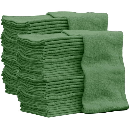 Nabob Wipers Auto Mechanic Shop Towels 50 Pack Shop Rags 100% Cotton Size 14"x14" Commercial Grade&nbsp;(50&nbsp;Pack,&nbsp;Green)