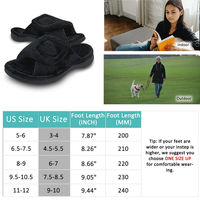 Pantofole In Memory Foam Con Supporto Arco - Punta Aperta, Per Diabetici, Donna - Foto 11