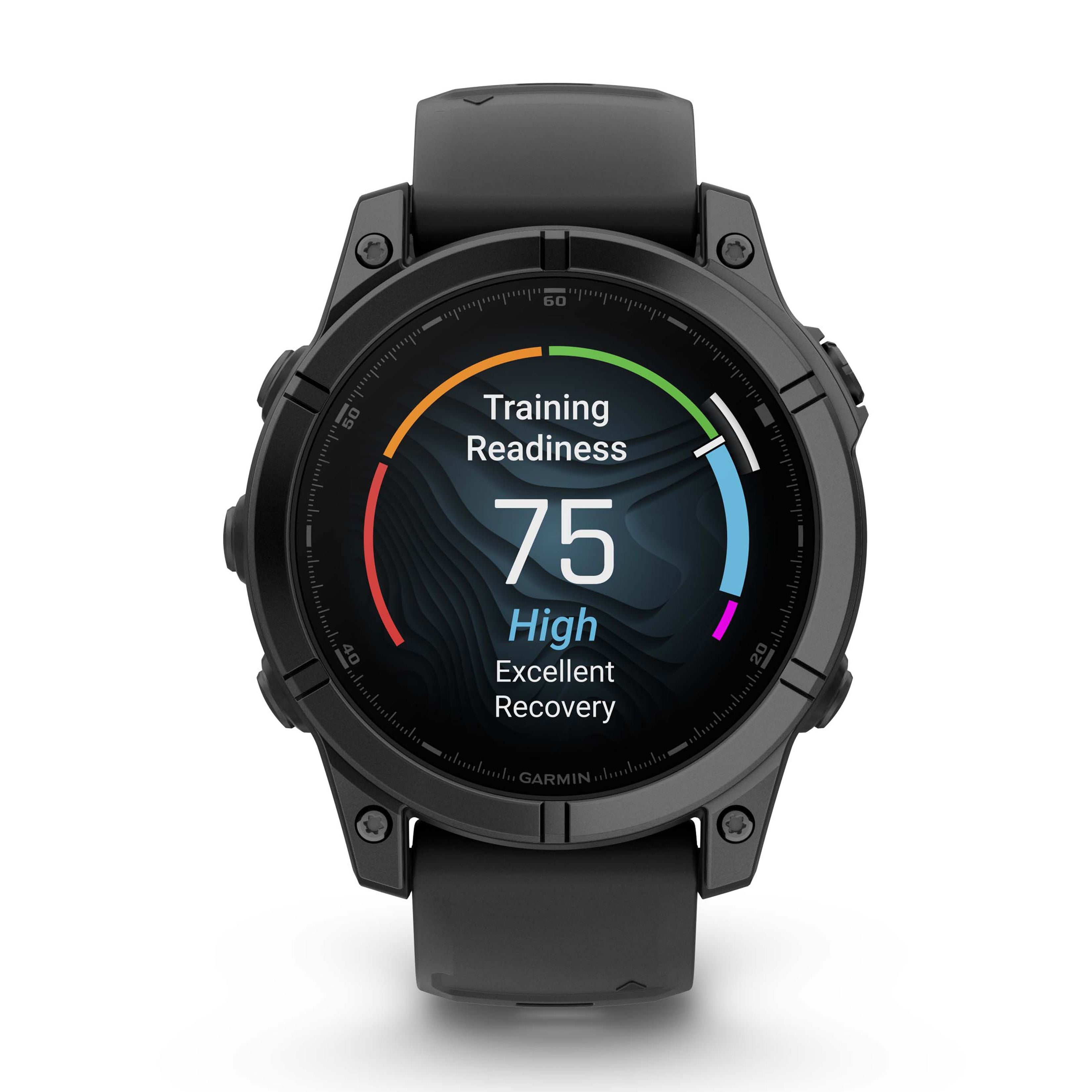 Garmin Fenix E 47MM AMOLED Premium Multisport GPS Smartwatch, 16 Days Long-Lasting Battery Life, Slate Gray Steel with Black Silicone Band, Health & Fitness Smart Watch Bundle for Men and Women