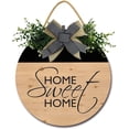thumbnail image 1 of Eveokoki 12" Door Home Sweet Home Wooden Hanging Interior and Exterior Round Shape Decoration，Wall Porch Rustic Door Sign - Farmhouse Front Porch Decorch, 1 of 5