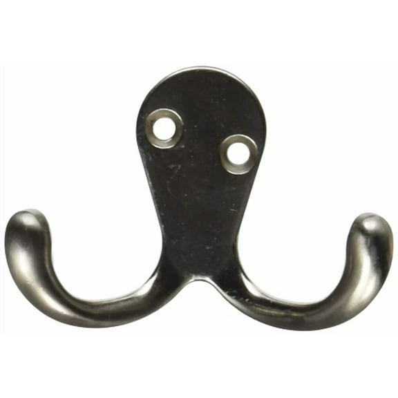 Stanley Hardware S806-547 V8007 Basic Double Robe Hook In Satin Nickel