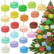 2ooya Christmas Macaroon Wooden Pendant Colorful Hanging Ornament for Christmas Tree Decorations, 41 Pieces