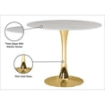 thumbnail image 4 of Meridian Furniture Holly 36" Round Faux Marble Top Dining Table with Gold Base, 4 of 5