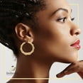 thumbnail image 6 of BEBERLINI Women Bamboo Large Hoop Earrings 14K Gold Filled 50 mm Hoops Fashion Jewelry, 6 of 8