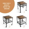 Rustic End Table, 2-Tier Side Table with Adjustable Height Shelf, 19.7