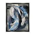 thumbnail image 5 of Stupell Industries Aquatic Themed Fluid Abstraction White Blue Paint Swirls Jet Black Framed Floating Canvas Wall Art, 24x30, by K. Nari, 5 of 5