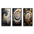 thumbnail image 2 of Designart "Floral Liquid Gold Spiral Eflorescence IV" Abstract Spirals Framed Wall Art Set Of 3 - White Transitional Frame Gallery Wall Set For Home Decor, 2 of 6