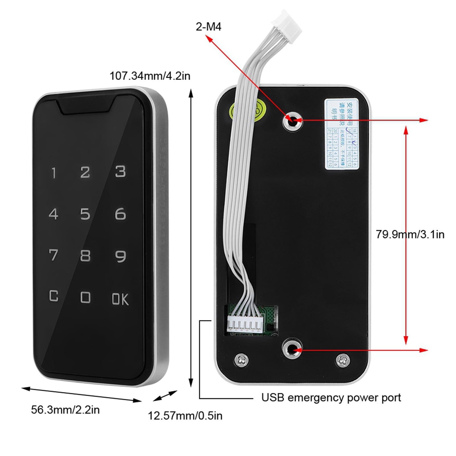 Yajisi Smart Electronic Password Touch Screen Cabinet Drawer Lock for Gym Sauna Fitness, Keyless Security System