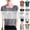 Gray, variant on Trendy Casual Tops for Women Short Sleeve Collared Contrast Trim Two Tone Relaxed Everyday Blouse Casual