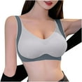 thumbnail image 2 of SMihono Wide Strap Ladies Wireless Seamless No Underwire Sleep Bras for Older Women Full Coverage Everyday Wirefree T Shirt Bra Gray XL, 2 of 6