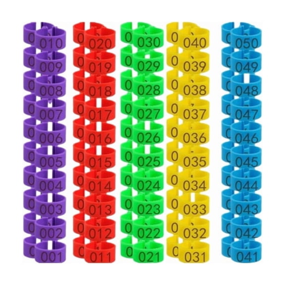 Numbered Poultry Leg Bands With Fasteners For Chicken, Duck, Goose And Pigeon Identification, Bird Breeding Markers, Farm Tracking Rings, Flock Management Supplies And Backyard Poultry Care,100pc