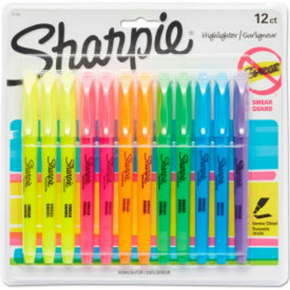 Sharpie Accent Pocket Style Highlighter - Chisel Tip - Assorted Ink - 12 Pack 27145 GLO-B2250008