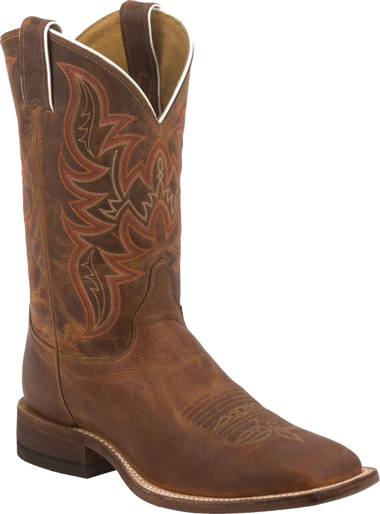 Bottes Cowboy Justin En Cuir Vieilli Marron - Taille 11 Homme, Rail Courbé, Fabriqué Aux États-Unis, Neuf Avec Défauts Mineurs