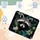 thumbnail image 3 of Alfombrilla de ratón cuadrada de 8,3 x 9,8 pulgadas, con diseño de mapache y flor para juegos de portátil, base de goma antideslizante con bordes cosidos, accesorio de escritorio para, 3 of 7