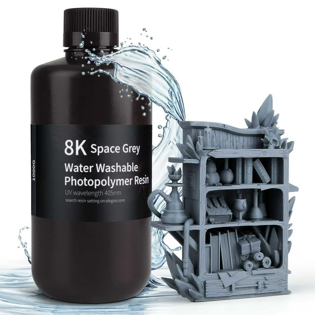 Impresora 3D de resina ELEGOO 8K, lavable con agua, 1000 g, color gris espacial
