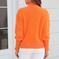 thumbnail image 5 of Oplxuo Women's Soft Fuzzy Turtleneck Knit Sweater 2024 Fall Winter Casual Long Sleeve Pullover Loose Jumpers Tops, 5 of 7