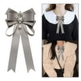 thumbnail image 6 of Milageto Women Bow Tie Collar Tie Breastpin Jewelry Fashion Jabot Corsage for Ladies Girl Gray, 6 of 8