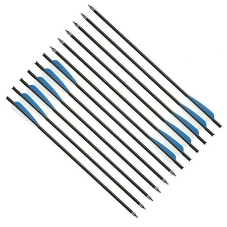 LUCKYLTT1 12PCS 20inch Carbon Bolts Crossbows Arrows With TPU Vanes Screw-in Arrowhead/Tip Carbon Shaft Crossbows