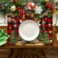 thumbnail image 2 of mubwai Buffalo Plaid Kogiya Shepherd Christmas Placemats Set of 4, 12x18 Inch Winter O Holy Night Xmas Table Mats for Party Kitchen Dining Decoration, 2 of 6