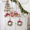 thumbnail image 4 of 8.66 Inch Mini Norfolk Pine Christmas Wreath, Artificial Green Wreath with Red Berries & Ribbon Bow, Farmhouse Hanging Ornament for Cabinet, Window, Front Door Indoor Holiday Decor, 4 of 6