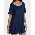 thumbnail image 4 of Women's Plus Size Short Sleeve Tunic Top - Casual Loose Fit Flare Swing T-Shirt, Basic Comfort, 4 of 6