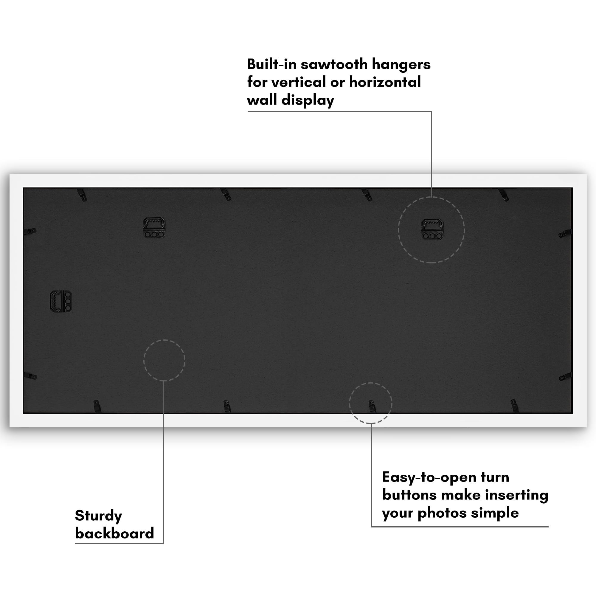 Americanflat 12x30 Picture Frame with Polished Plexiglass Collage Multi Frames Fit One Eight Photos - White