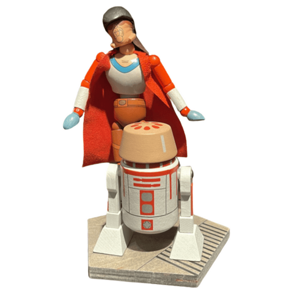 Disney Parks Star Wars Wooden R2-D2 Red Set Bendable Toy Figurine New With Tag