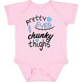 thumbnail image 3 of Inktastic Pretty Eyes and Chunky Thighs Blue Hearts Boys or Girls Baby Bodysuit, 3 of 5