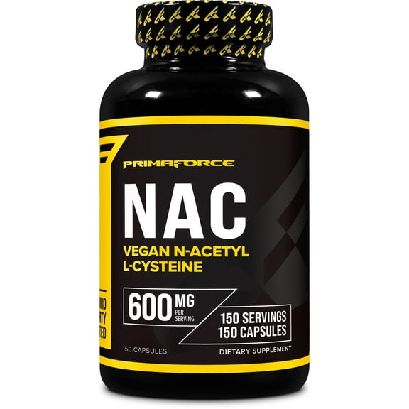 PrimaForce NAC Vegan N-Acetyl L-Cysteine Supplement (600 mg) 150 Capsules