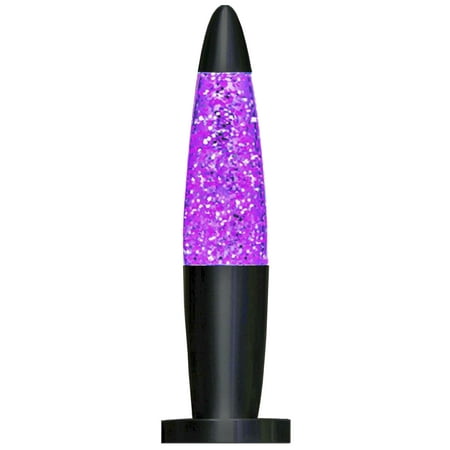 13" Purple Sparkle Lamp, Black Base/Cap