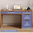 Brown 52 Inch Computer Desk With Drawers For Office And Home Use ...