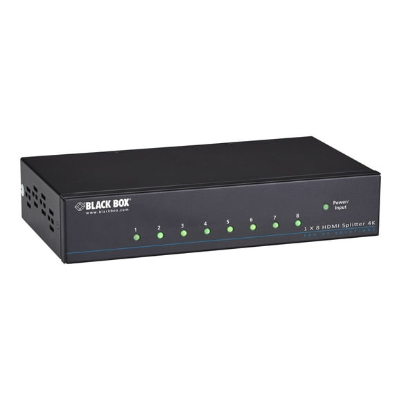 Black Box 4K HDMI Splitter 1 x 8 - Video/audio splitter - 8 x HDMI - desktop, rack-mountable - TAA Compliant