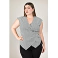 thumbnail image 1 of Blusa cruzada texturizada Roman Fashion /Tallas Extras, 1917 (Negro) negro 42, 1 of 6