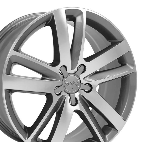 OE Wheels AU20 20 Inch Rim Fits Q7 Style 5x130 20x9 Gloss Gunmetal Machined - Hollander 58862 (1)
