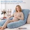 thumbnail image 6 of QUEEN ROSE Pregnancy Pillows, U Shaped Full Body Pillow for Sleeping Support, 55 Inch Maternity Pillow for Pregnant Women with Removable Velvet Cover, Blue, 6 of 9