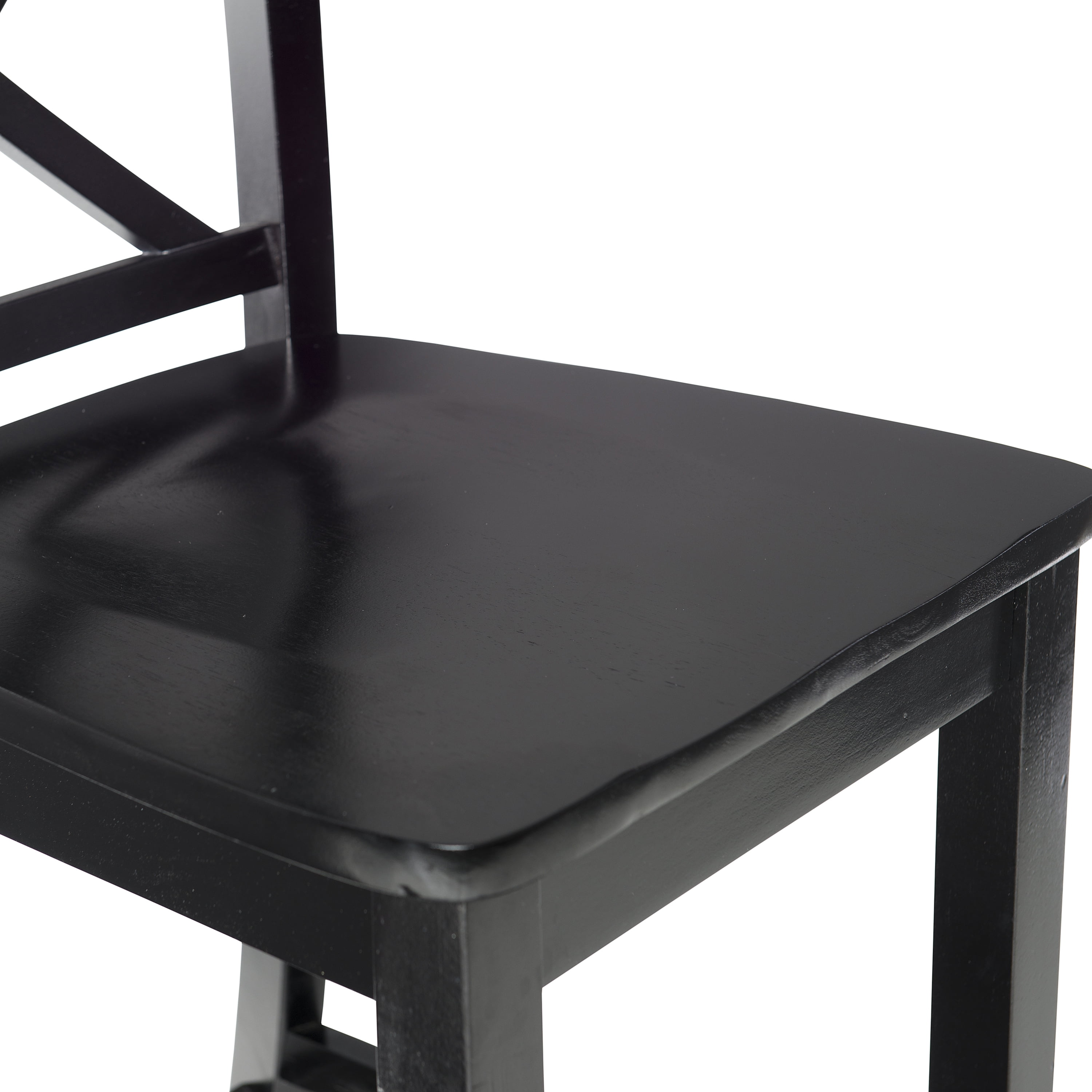 Linon Torino 30" Cross-Back Indoor Wood Bar Stool, Black