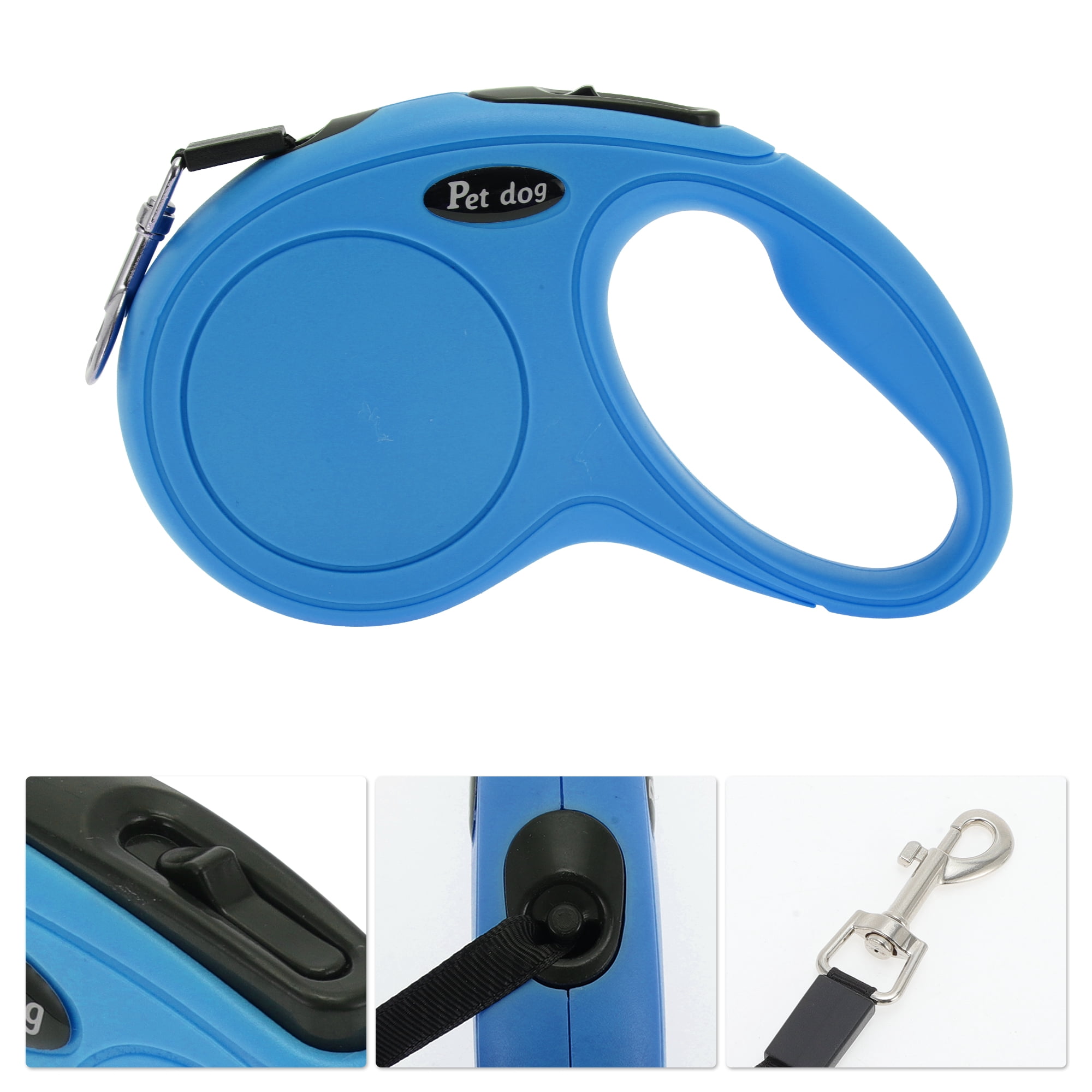 Unique Bargains Retractable Pet Leash Classic Dog Leash Soft Handle Blue 118.11"