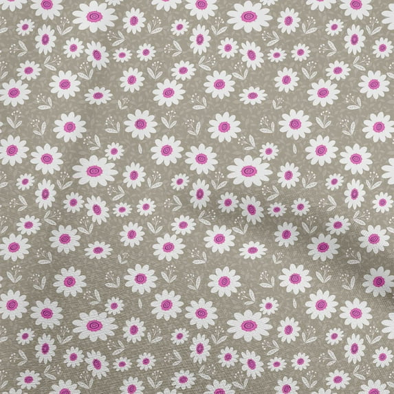 oneOone Polyester Spandex Light Brown Fabric Kids Floral Sewing Material Print Fabric By The Yard 56 Inch Wide