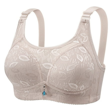 HYSYSB Sports Bras for Women balconette Bras for Women bras No Underwire Full Support compression Bra the Thin of Anti Wandering Gathered Underwear Bra without Ring Spring Ladies seamless Gray 44