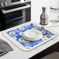 thumbnail image 3 of Summer Kitchen Dish Drying Mat with Daisy Pattern Microfiber Drainer Pad for Dishes Absorbent Floral Rack Mat Foldable 16x18 Inch, 3 of 7