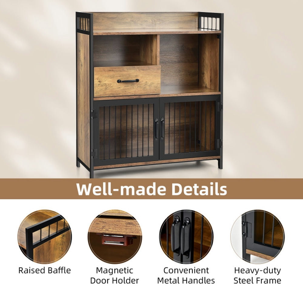 Finihen Kitchen Storage Cabinet, Buffet Sideboard, Buffet Cabinet with Drawer and Wood Storage Shelf for Kitchen, for Dining Room, Kitchen, Living Room, Rustic Brown Finihen Kitchen Storage Cabinet, Buffet Sideboard, Buffet Cabinet with Drawer and Wood Storage Shelf for Kitchen, for Dining Room, Kitchen, Living Room, Rustic Brown