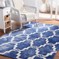 Safavieh Dip Dye Talbot Distressed Wool Area Rug, Navy/Ivory, 4' x 6'