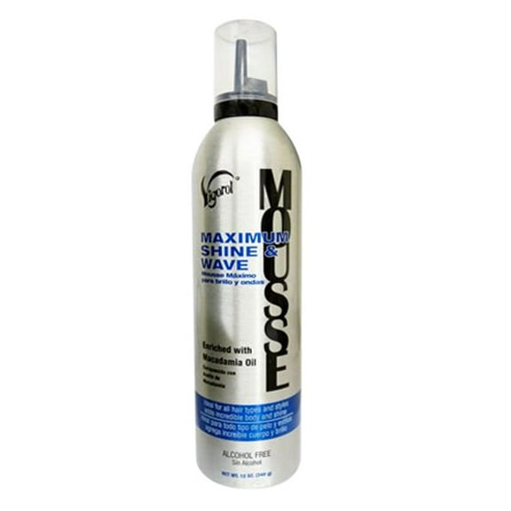 Vigorol Mousse Maximum Shine and Wave Enriched With Macadamia Oil, 12 oz