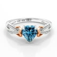 thumbnail image 2 of Gem Stone King 925 Silver and 10K Rose Gold Ring Persian Blue Moissanite Diamond (0.81 Cttw), 2 of 5