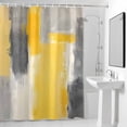 thumbnail image 4 of Black Gray Yellow Oil Painting Fabric Shower Curtain Abstract Art Washable Shower Curtains for Bathroom, Waterproof Bath Curtain with Hooks Home Decor 72x72in, 4 of 8