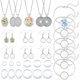 thumbnail image 1 of Juego de 18 bandejas para colgantes para la fabricación de joyas, con engastes de cabujón para colgantes y biseles de cristal, bandejas para colgantes, brazaletes, biseles de cabujón para pendientes., 1 of 5