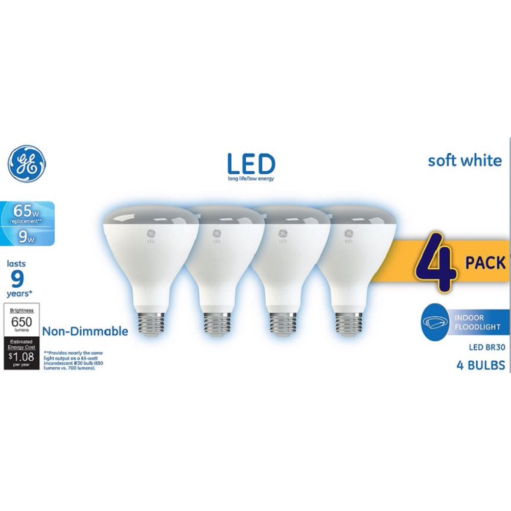 General Electric Ge Led 65 Sw Nondim R30 9yr Flood 4pk