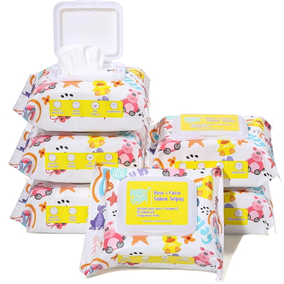 Toallitas salinas para bebés HAPPY BUM, 180 unidades, sin perfume, 180 ml