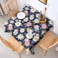 thumbnail image 2 of Pioneer Flower Floral Print Pattern Square Tablecloth, Waterproof Wipeable Spillproof Washable Table Cover for Home Kitchen Party Decor, 60"x60", 2 of 6
